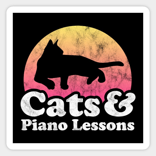 Cats and Piano Lessons Cat and Piano Player Magnet by JKFDesigns